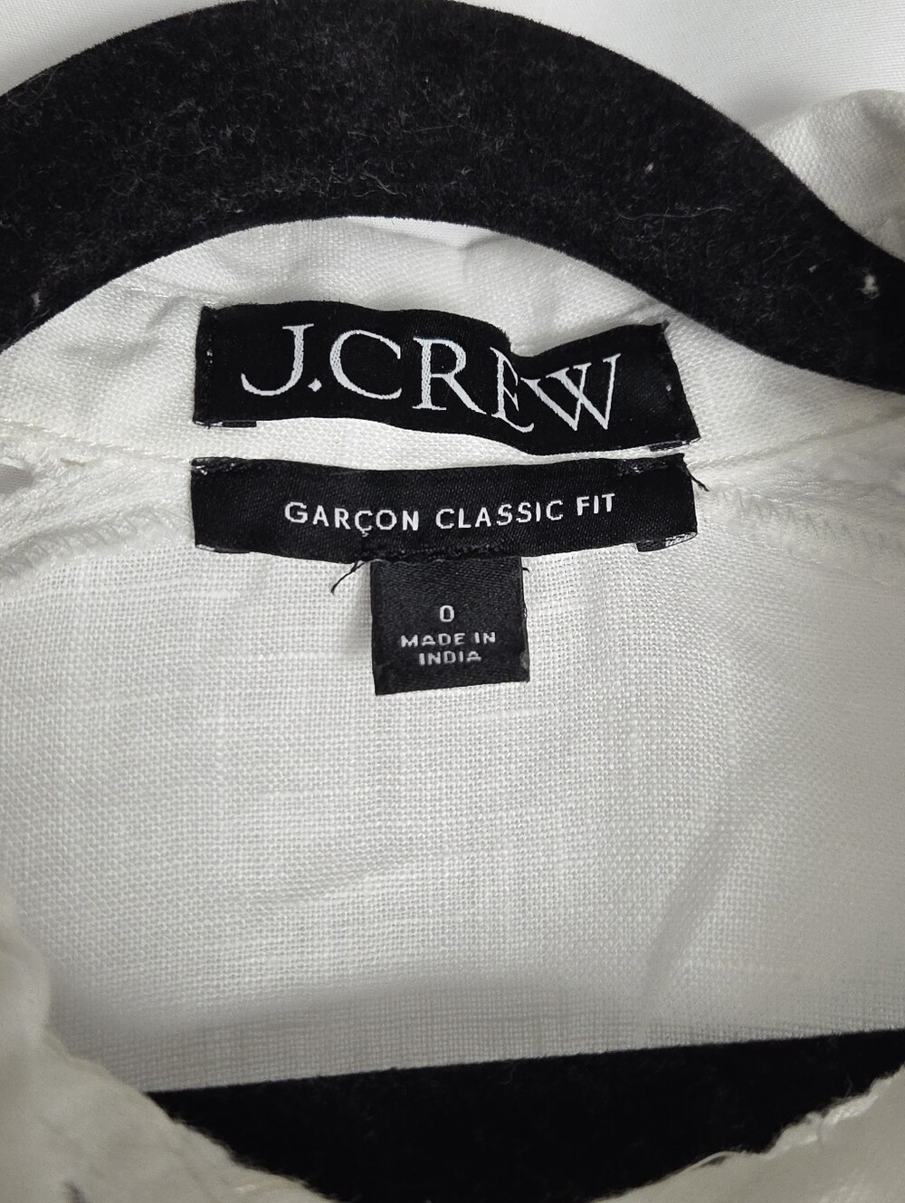J.Crew Garcon Classic Shirt Women Eyelet Linen White - Size 0 - Picture 6 of 14